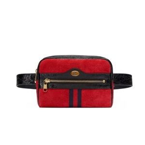 Red and Black Men's Belt Bag